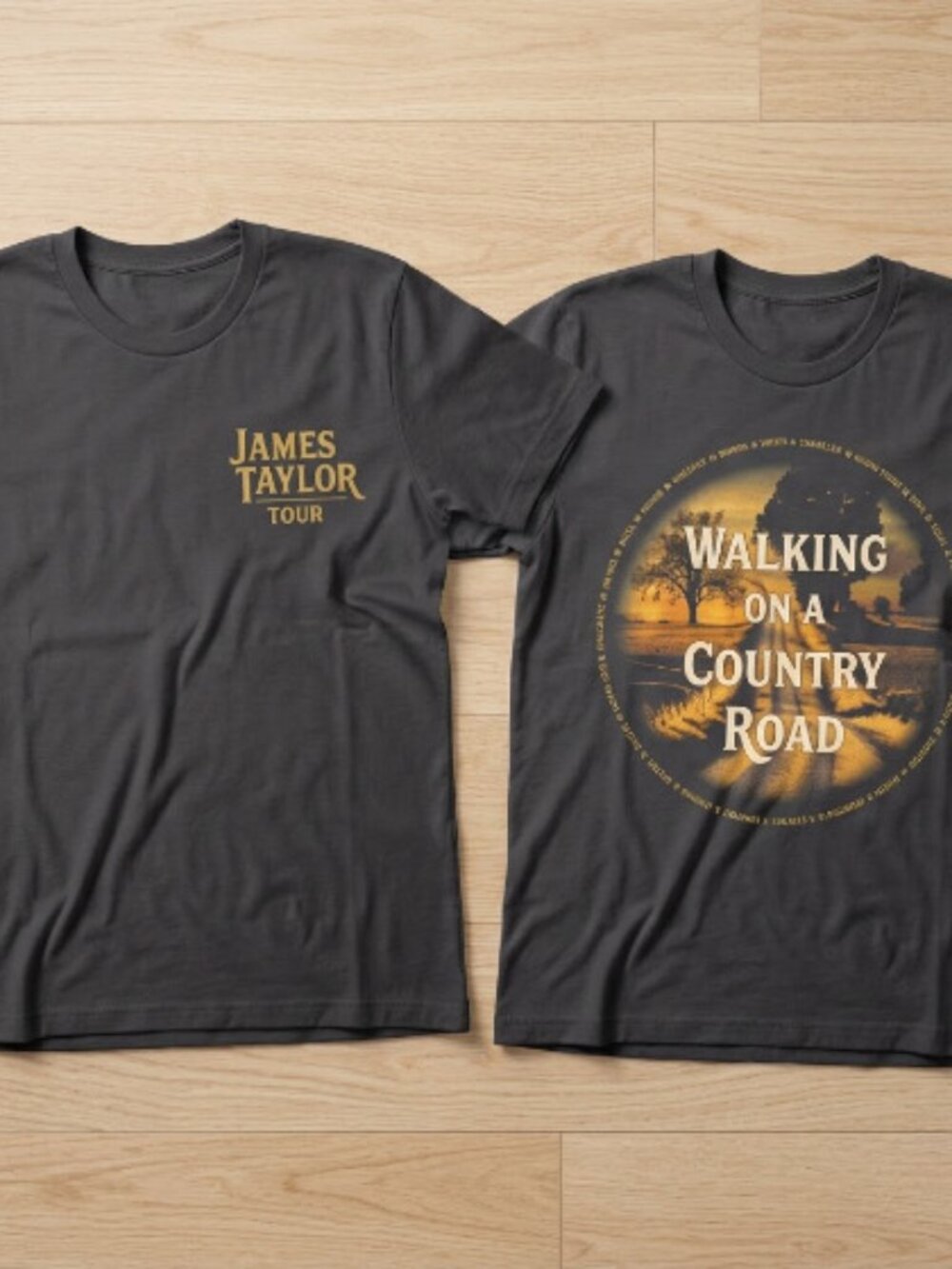 James Taylor Walking On A Country Road Tour 2026 Charcoal T-Shirt S-4XL